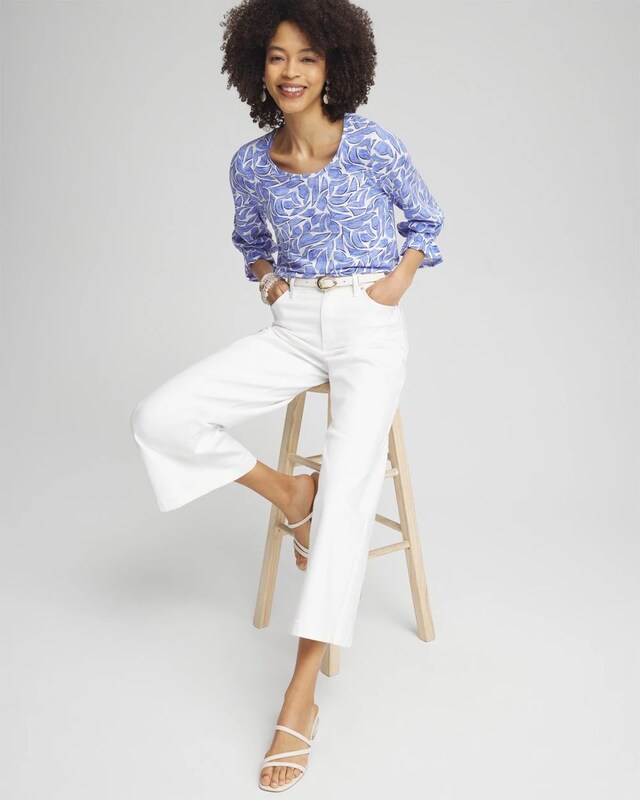 Modern Smocked 3/4 Sleeve Tee - image 2